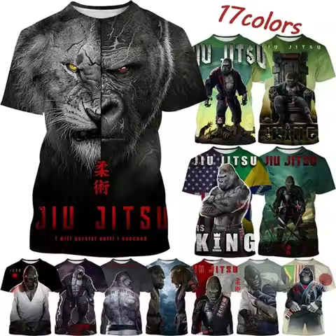 Rash Guard Jiu Jitsu Hot Brazilian Jiu-Jitsu Gorilla T Shirt New Men's Casual Cool BJJ Fighting Anim