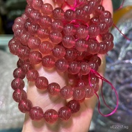 `Transparent Crystal Strawberry Crystal Bracelet Loose Beads Natural Wholesale Round Beads Strawberr