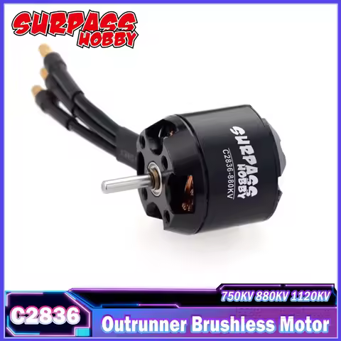 SURPASS HOBBY C2836 2836 750KV 880KV 1120KV Outrunner Brushless Motor for RC FPV Fixed Wing Aircraft