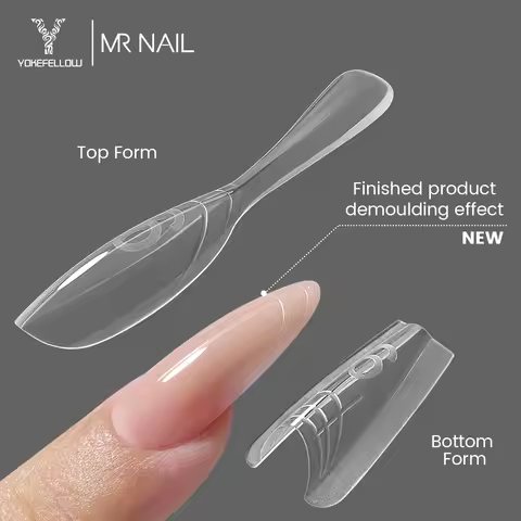 NEW YOKEFELLOW&MR NAIL Sandwich Dual Nail Forms New Oval Nail Extension Forms 240pcs Top & Bottom Fo