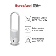 EuropAce Air Purifying Bladeless Fan|EBF Z3(Alpine White)|Smart Wifi Enabled and UV Care