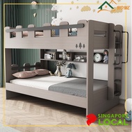 HK Bed Frame Modern Double Decker Bunk Bed For Kids Adults Queen Bunk Bed With Drawer Mattress Set Get In And Out Of Bed Same Size