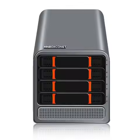 MNBOXCONET Mini PC NAS Server Quad-Core N100 2 Bay, 3-in-1 Computer network-attached storage (NAS) D