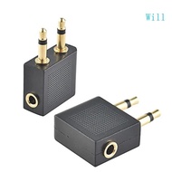 Will 2 Pcs Gold Plated 3 5mm 2 Male To 1 Female Headphone Jack Socket o Adapter
