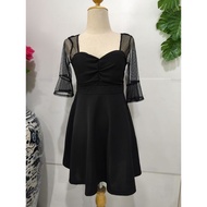 Mini Dress New Black With Foam Pads Built-In Bra No Lining Bust 34" Sleeve 13" Waist 30" Hips Free S
