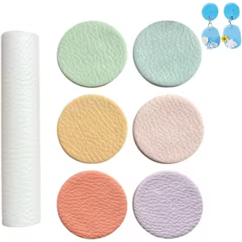 3.14 Inch Polymer Clay Texture Roller Clay Earring Molds Polymers Clay Texture Sheets Polymer Clays 
