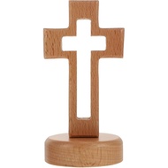 Veemoon Wood Standing Cross Wood Standing Cross Decor Religious Table Alter ing Table Altar with en 