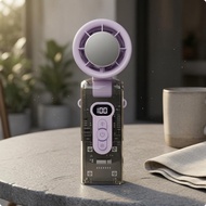Foldable Handheld Fan Neck Strap Transparent Handheld Fan