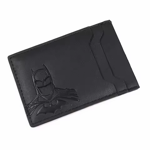 Leather Bat Wallet Personalized Superhero Mask Card Holder Bat ID Heroic Wallet Gift Men Leather Sli