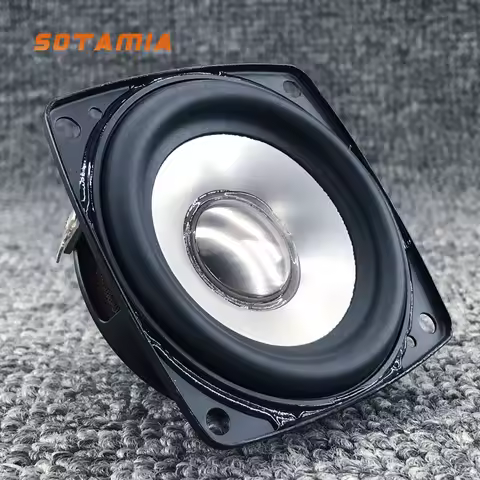SOTAMIA 2Pcs 2.75 Inch Full Range Speaker 4 Ohm 15W Aluminum Basin HIFI Speaker Long Stroke Music Lo