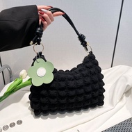 Soft Cloud Bubbles Handbags Flower Pleated Cloud Underarm Bag Pouch Bag Casual Shoulder Bag