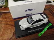 EBBRO模型 1/43 斯巴魯SUBURU WRX STI tS TYPE RA 珠白 微疹