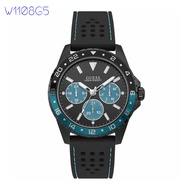 Jam Tangan Guess W1108G4 Chronograph Bulat Strap Kulit Hitam Elegan Fullbox