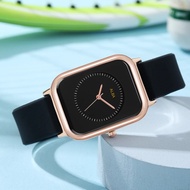 Mulia Agung99 Jam Tangan Wanita Alba Wanita Trendy Style Strap Karet Dial Kotak Korean Import