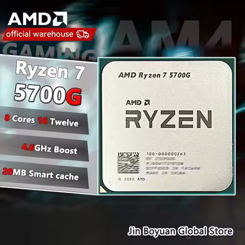 New AMD R7 5700G Ryzen 7 5700G 3.8GHz Eight-Core 16-Thread 65W CPU L3=16M 100-000000263 Socket AM4 b