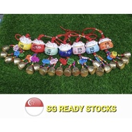 [Sg Stocks] Ceramic Maneki Neko Cat Hanging Lucky Wind Chime FC88
