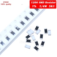100PCS 1206 SMD Resistor 1% 5.1K ohm chip resistor 0.25W 1/4W 5K1 512