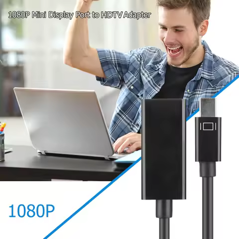 1080P Mini DP To HDMI-Compatible Cable Adapter 20cm Cable Mini DP Male To HDMI-Cmpatible Female Adap