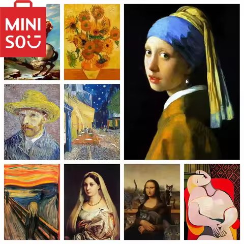 MINISO Oil Painting By Number Mona Lisa Van Gogh Picasso Home Decoration Painting Wall Bedroom Room