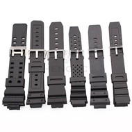 Rubber Watch Strap Band Men Black Sports Diving Watchbands Stainless Steel Pin Buckle For Casio Watc