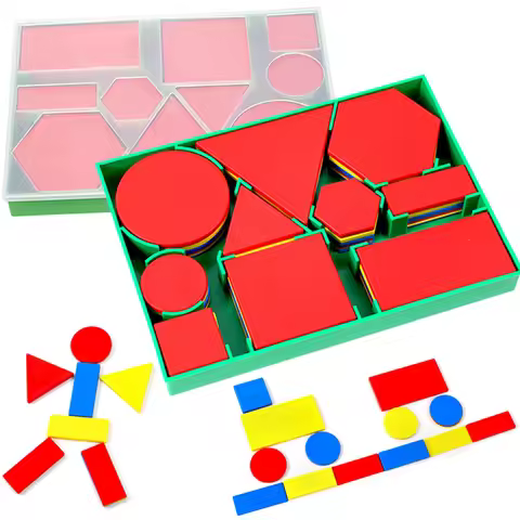 Children Math Geometry Shape Blocks Montessori Toys Thickness Pattern Blocks Logic Thinking Cognitio