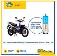 Bohlam Motor Hella Suzuki Satria 2 tak M5 12V 25/25W P15d-25-1 4500K Performance - Lampu Motor