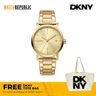 [FREE GIFT] DKNY Soho Midi Gold Stainless Steel Analog Quartz Watch For Women DK1L036M0065