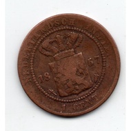 A1893 1Keping Nederlands Indie 1 Cent Buntu 1857 Kondisi Sesuai Gambar