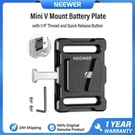 NEEWER Mini V Mount Battery Plate with 1/4" Thread and Quick Release Button Compatible with FXLION S