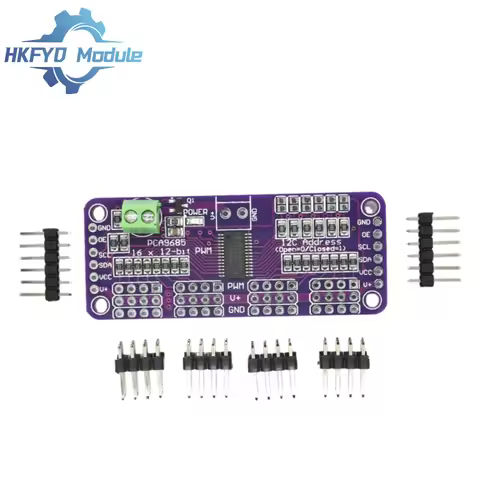 PCA9685 16-Channel 12-Bit PWM Driver I2C Module for Servo Motor LED Control Arduino Raspberry Pi Com