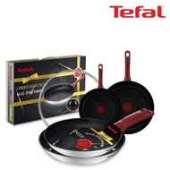 Tefal Unique Induction Premium Frying Pan 20cm+24cm+28cm+30cm+Glass Lid CT1-UQFP20242830G