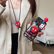 For Samsung Galaxy A13 A21 A22 4G A22 5G A23 4G A13 5G A04S A14 4G A14 5G  4G A23 5G A31 A32 4G A32 5G A33 5G Cartoon Spider-Man   Phone Case (Including Stand Doll &amp; Lanyard)
