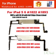 เมนบอร์ดดั้งเดิมสำหรับ iPad 5 2017 A1822 A1823 iPad 6 A1893 A1954ลอจิกบอร์ด9.7นิ้วพร้อมชิประบบ IOS ไ