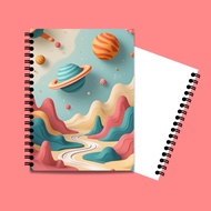A6 NOTEBOOK A6 JOURNALNotes BOOK/ NOTEBOOK SPIRAL AESTHETIC GRID LINE BLANK NOTEBOOK