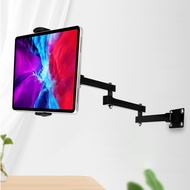 Wall Mount Tablet Stand Long Arm Stretchable Cell Phone Wall Holder Adjustable Metal Wall Stand for 