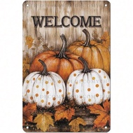 CIFbuy Thanksgiving Tin Metal Sign Fall Harvest Home Kitchen Decor
