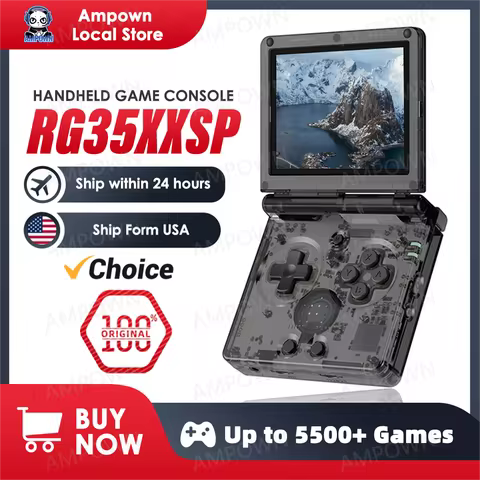 ANBERNIC RG35XXSP Flip Game Console 3.5'' IPS Screen Mini HDMI Output WiFi Bluetooth 4.2 E-book Linu