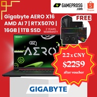 Gigabyte AERO X16 Laptop — Advanced Rendering — RTX 5070 - 16" WQXGA 165Hz - Ryzen AI 7 - 16GB - 1TB