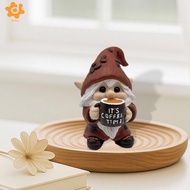 [Lacooppia2] Gnome Figurine, Gnome Statue, Resin Craft, Tiny for Indoor Outdoor Patio Garden Yard