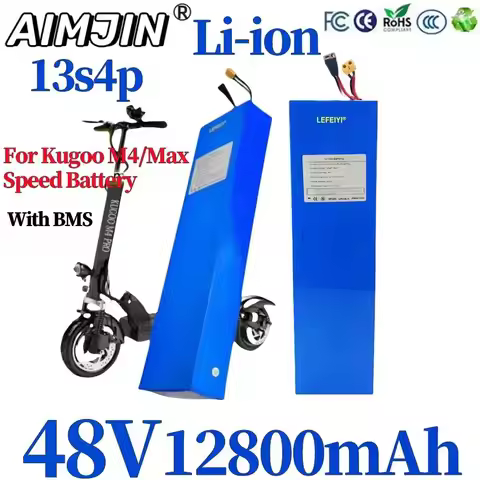 high-power 18650 13S4P 48V 12.8Ah Li-Ion Replace Battery Pack for Kugoo M4/M4 Pro/Max Speed with BMS