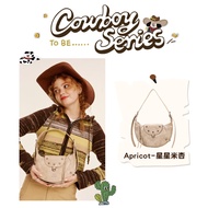 Original VANWALK DENIM Series Retro กระเป๋าถือกระเป๋าสะพายแฟชั่นใหม่สําหรับเยาวชนพู่ขนาดเล็กหนัง PU