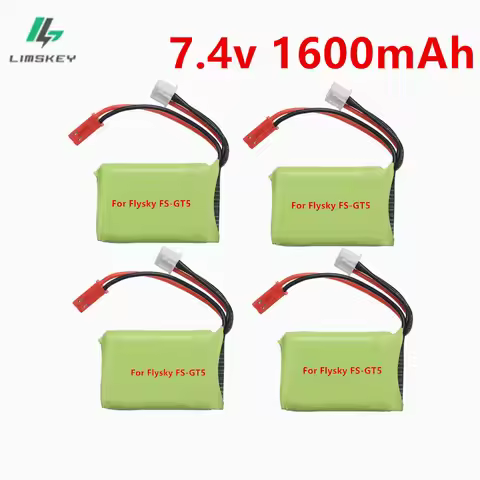 7.4v 1600mah 1500MAH Lipo Battery or Charger for Flysky FS-GT5 MC6C/MCE7 2.4G 6CH Transmitter 2s 7.4