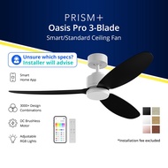 PRISM+ Oasis Pro Ceiling Fan | 3 Blades | Integrated Dimmable Lights | 6 Speed Selection NRGB
