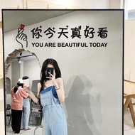 You Look Nice Today Wall Sticker Trending Creative Room Bedroom Mirror Ins Style Decoration Background Wall Stickers/Creative mirror mirror decorative wall stickers bathroom toilet self-adhesive