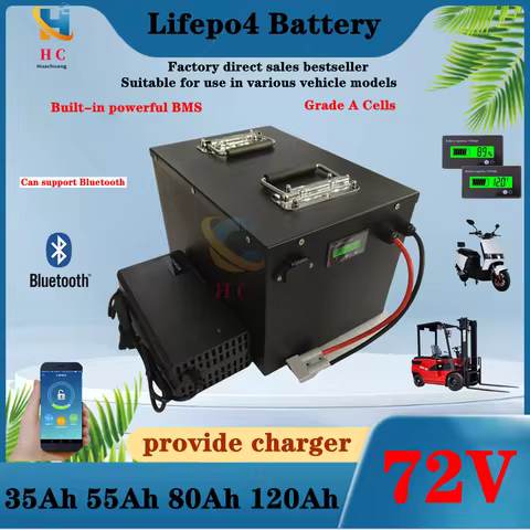 HC_72V 35AH 55AH 80AH 120AH Lifepo4 ion battery energy storage BMS 2000W-7000W motorcycle electric c