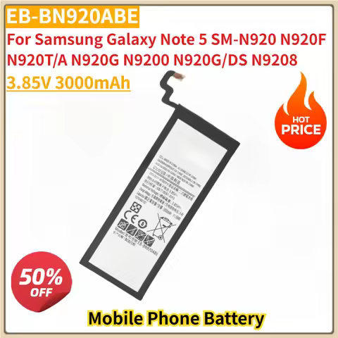 New EB-BN920ABE 3.85V 3000mAh Replacement Mobile Phone Battery for Samsung Galaxy Note 5 SM-N920 N92