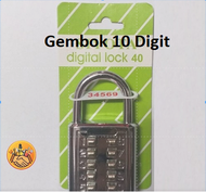 Gembok Pencet Angka Digit 40 mm 30mm  Nomor Chrome 10 digit 6 Digit