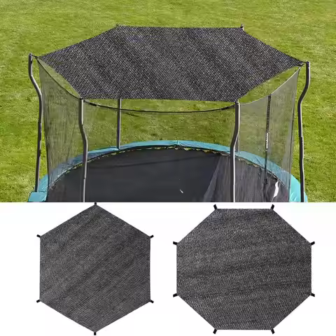 6-14FT Trampoline Sunshade Net Round Trampoline Sunshade Cover Mesh Trampoline Sunshade Tent Cover T