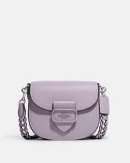 Coach handbag,  bag, saddle bag, crossbody, 斜揹袋， flap,馬鞍包，手袋，紫色,purple