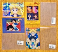 日版美少女戰士黃透明膠＄120+港版黃膠卡閃卡＄180+港版藍色透明卡＄80+ 港版金色膠卡＄80共4張 一起售
